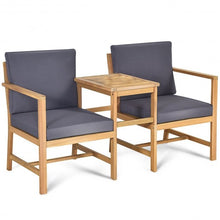 3 in 1 Patio Solid Wood Thick Cushion Garden Furniture