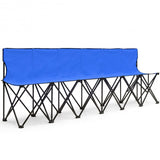 Portable Folding 6 Seats Chair- Sports Bench-Blue