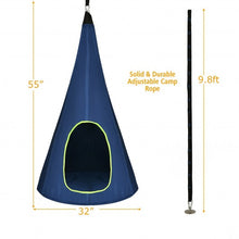 32" Kids Nest Swing Chair Hanging Hammock Seat for Indoor Outdoor-Blue
