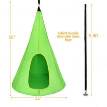 32" Kids Nest Swing Chair Hanging Hammock Seat for Indoor Outdoor-Green