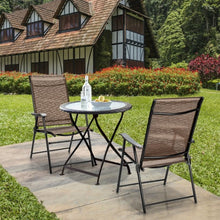 2 Pcs Outdoor Patio Folding Chair with Armrest for Camping Lawn Garden