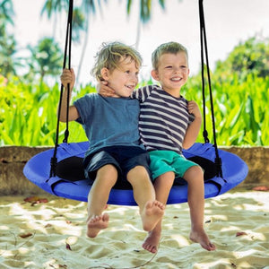 40" Flying Saucer Tree Swing Indoor Outdoor Play Set-Blue
