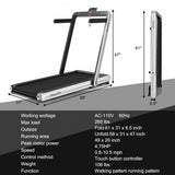 4.75HP 2 In 1 Folding Treadmill with Remote APP Control-Silver