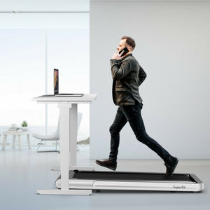 4.75HP 2 In 1 Folding Treadmill with Remote APP Control-Silver