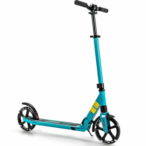 Aluminum Folding Kick Scooter with LED Wheels for Adults and Kids-Green