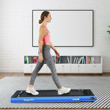 2 in 1 2.25 HP Under Desk Electric Installation-Free Folding Treadmil  with Bluetooth Speaker and LED Display-Navy