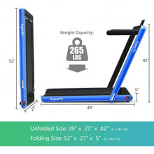 2 in 1 2.25 HP Under Desk Electric Installation-Free Folding Treadmil  with Bluetooth Speaker and LED Display-Navy