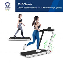 2 in 1 2.25 HP Under Desk Electric Installation-Free Folding Treadmil  with Bluetooth Speaker and LED Display-White
