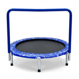 36" Kids Trampoline Mini Rebounder with Full Covered Handrail -Blue
