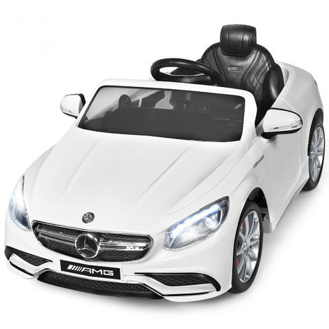 12 V Mercedes-Benz S63 Licensed Kids Ride On Car-White (remote control)