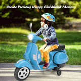 6V Kids Ride on Vespa Scooter Motorcycle with Headlight-Blue