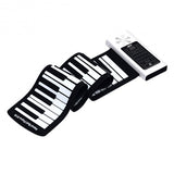 61 Key Electronic Roll up Silicone Rechargeable Piano Keyboard-White