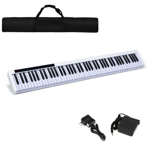 88-Key Portable Electronic Piano with Bluetooth and Voice Function-White