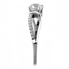 DA004 - Stainless Steel Ring High polished (no plating) Women AAA Grade CZ Clear