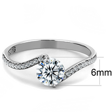 DA006 - Stainless Steel Ring High polished (no plating) Women AAA Grade CZ Clear