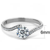 DA006 - Stainless Steel Ring High polished (no plating) Women AAA Grade CZ Clear