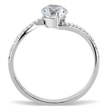 DA006 - Stainless Steel Ring High polished (no plating) Women AAA Grade CZ Clear