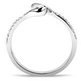 DA007 - Stainless Steel Ring High polished (no plating) Women AAA Grade CZ Clear