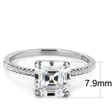 DA008 - Stainless Steel Ring High polished (no plating) Women Cubic Clear