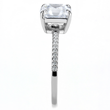 DA008 - Stainless Steel Ring High polished (no plating) Women Cubic Clear