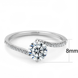DA013 - Stainless Steel Ring High polished (no plating) Women AAA Grade CZ Clear