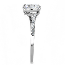 DA013 - Stainless Steel Ring High polished (no plating) Women AAA Grade CZ Clear