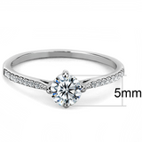 DA018 - Stainless Steel Ring High polished (no plating) Women AAA Grade CZ Clear