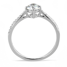 DA018 - Stainless Steel Ring High polished (no plating) Women AAA Grade CZ Clear