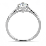DA018 - Stainless Steel Ring High polished (no plating) Women AAA Grade CZ Clear