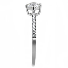 DA018 - Stainless Steel Ring High polished (no plating) Women AAA Grade CZ Clear