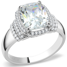 DA024 - Stainless Steel Ring High polished (no plating) Women Cubic Clear