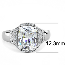 DA024 - Stainless Steel Ring High polished (no plating) Women Cubic Clear