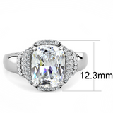 DA024 - Stainless Steel Ring High polished (no plating) Women Cubic Clear