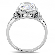 DA024 - Stainless Steel Ring High polished (no plating) Women Cubic Clear