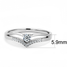 DA030 - Stainless Steel Ring High polished (no plating) Women AAA Grade CZ Clear
