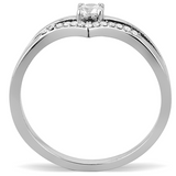 DA030 - Stainless Steel Ring High polished (no plating) Women AAA Grade CZ Clear