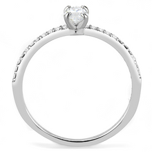 DA031 - Stainless Steel Ring High polished (no plating) Women Cubic Clear