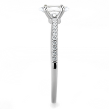 DA031 - Stainless Steel Ring High polished (no plating) Women Cubic Clear