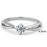 DA035 - Stainless Steel Ring High polished (no plating) Women AAA Grade CZ Clear