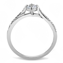 DA035 - Stainless Steel Ring High polished (no plating) Women AAA Grade CZ Clear