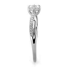 DA035 - Stainless Steel Ring High polished (no plating) Women AAA Grade CZ Clear
