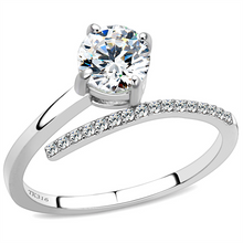 DA039 - Stainless Steel Ring High polished (no plating) Women AAA Grade CZ Clear