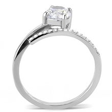 DA039 - Stainless Steel Ring High polished (no plating) Women AAA Grade CZ Clear
