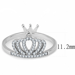 DA040 - Stainless Steel Ring High polished (no plating) Women AAA Grade CZ Clear
