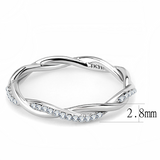 DA042 - Stainless Steel Ring High polished (no plating) Women AAA Grade CZ Clear