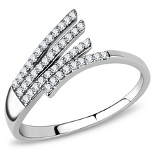 DA043 - Stainless Steel Ring High polished (no plating) Women AAA Grade CZ Clear