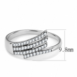 DA043 - Stainless Steel Ring High polished (no plating) Women AAA Grade CZ Clear