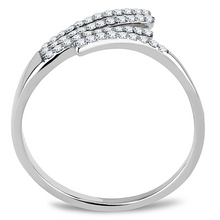 DA043 - Stainless Steel Ring High polished (no plating) Women AAA Grade CZ Clear