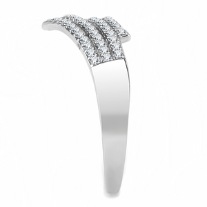 DA043 - Stainless Steel Ring High polished (no plating) Women AAA Grade CZ Clear