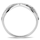 DA046 - Stainless Steel Ring High polished (no plating) Women AAA Grade CZ Clear